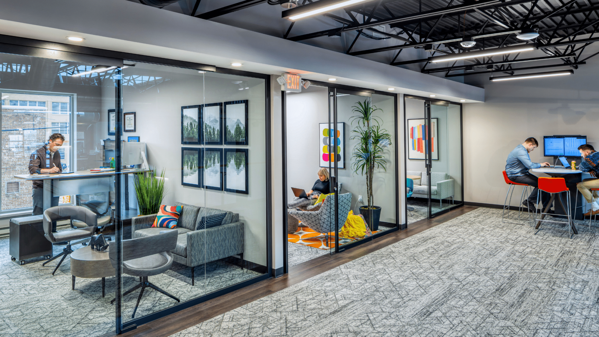 A modern office space showcasing the best office amenities for workplaces today