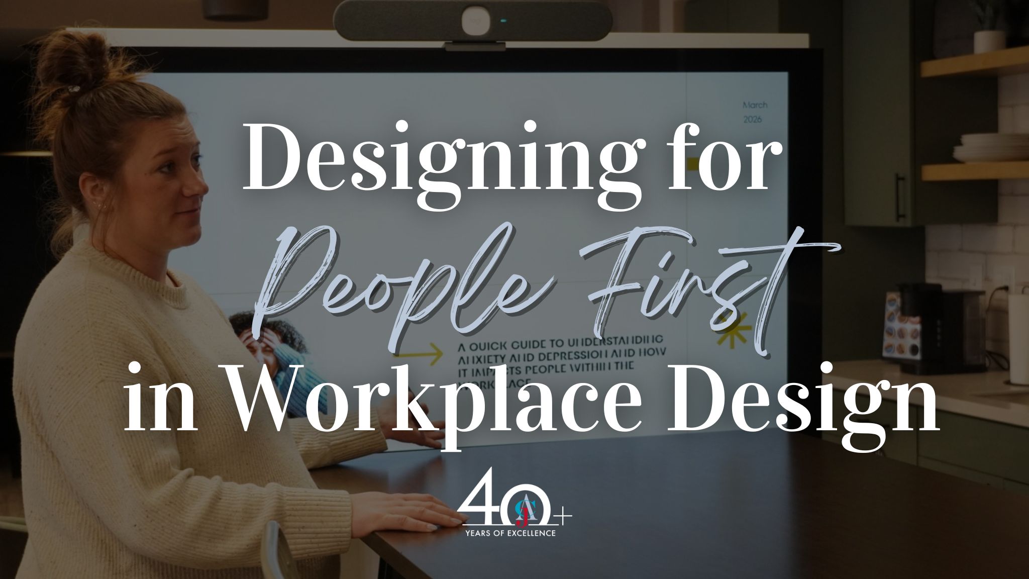 Sam Sprung presenting on anxiety and depression in the workplace for CJ & Associates workplace design and employee wellbeing initiative.